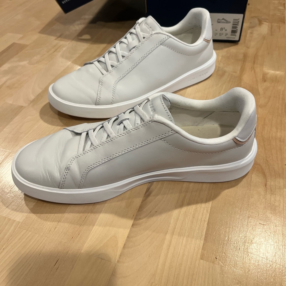 SLIP-ON. Worn once! Cole Haan White Slip-On Sneakers. Original box! - Picture 5 of 14